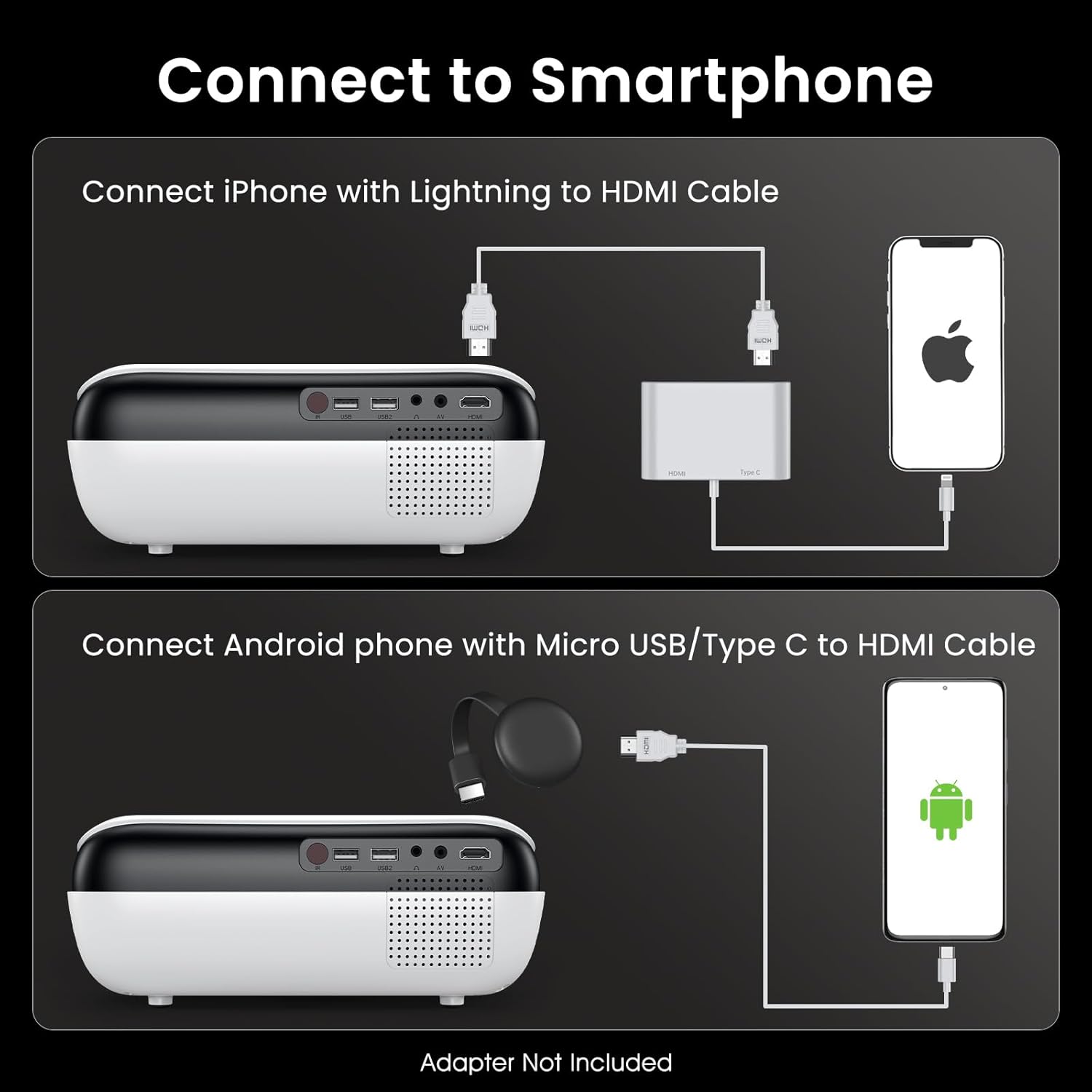 1080P Portable Bluetooth Projector