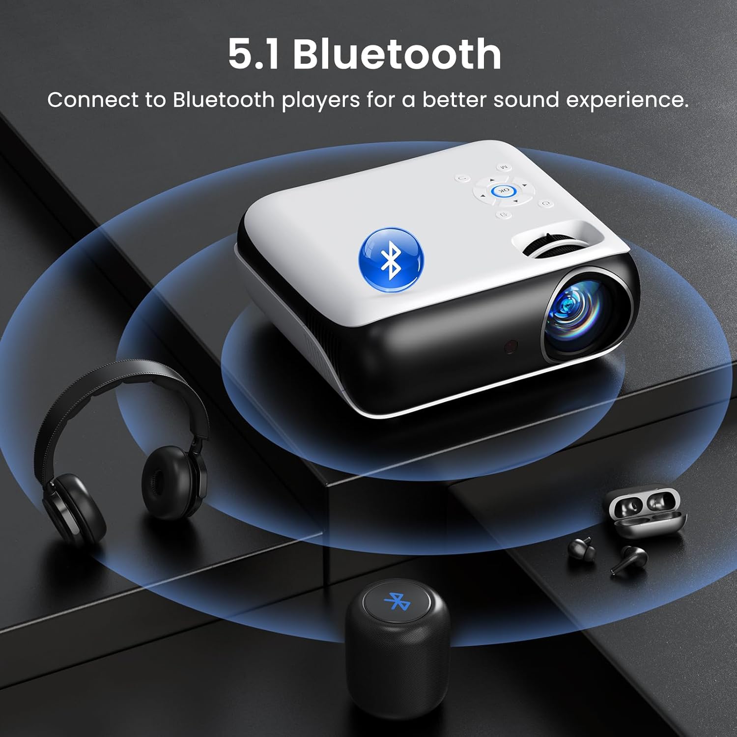1080P Portable Bluetooth Projector