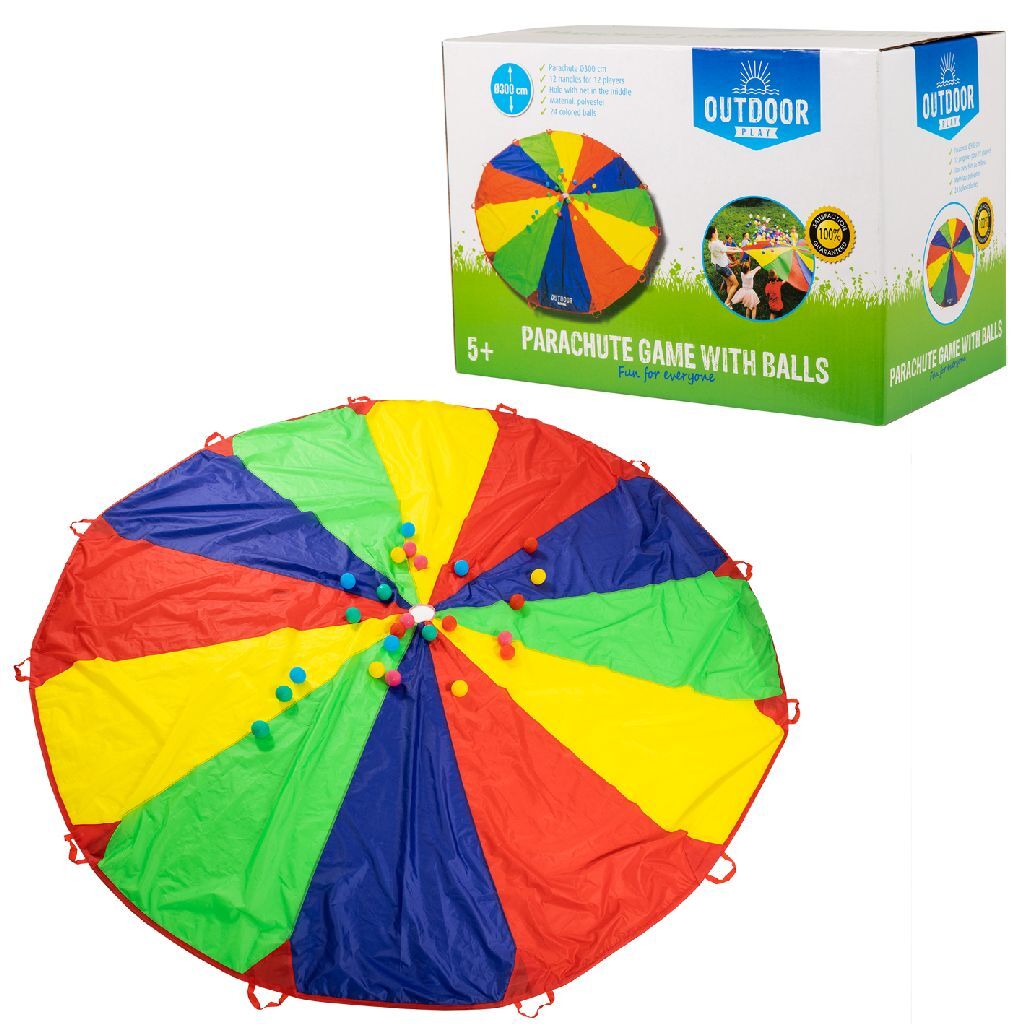 Outdoor play parachute cloth with balls
