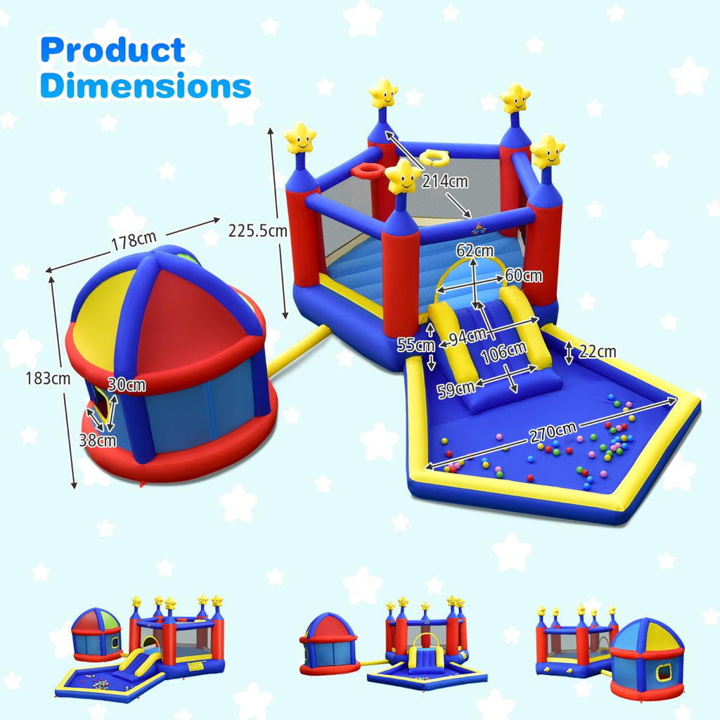 NNECW Kids Inflatable Bouncy House with Double Basketball Hoops without Blower